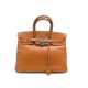 SAC A MAIN HERMES BIRKIN 35 041702CK35 EN CUIR TOGO COGNAC & PALLADIE 2005 PURSE