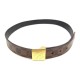 CEINTURE LOUIS VUITTON TOILE DAMIER EBENE MARRON BOUCLE DORE TAILLE 85 BELT 440€