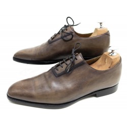 CHAUSSURES STEFANOBI RICHELIEU 8.5 42.5 GRIS PATINE MARRON + POCHON BERLUTI 