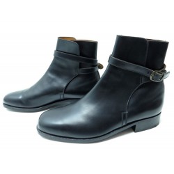 NEUF CHAUSSURES JM WESTON JODHPUR 9F 43 BOTTINES EN CUIR NOIR BOOTS SHOES 860€