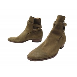 CHAUSSURES BOTTINES SAINT LAURENT WYATT JODHPUR 443200 40 41 FR KAKI BOOTS 995€