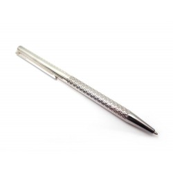 NEUF STYLO BILLE ST DUPONT EN METAL ARGENTE PORTE-MINES BALLPOINT PEN 250€