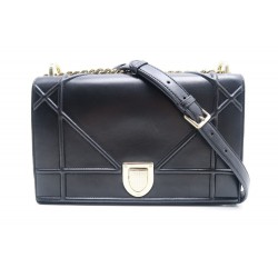 SAC A MAIN CHRISTIAN DIOR DIORAMA BANDOULIERE EN CUIR NOIR BAG PURSE 2750€