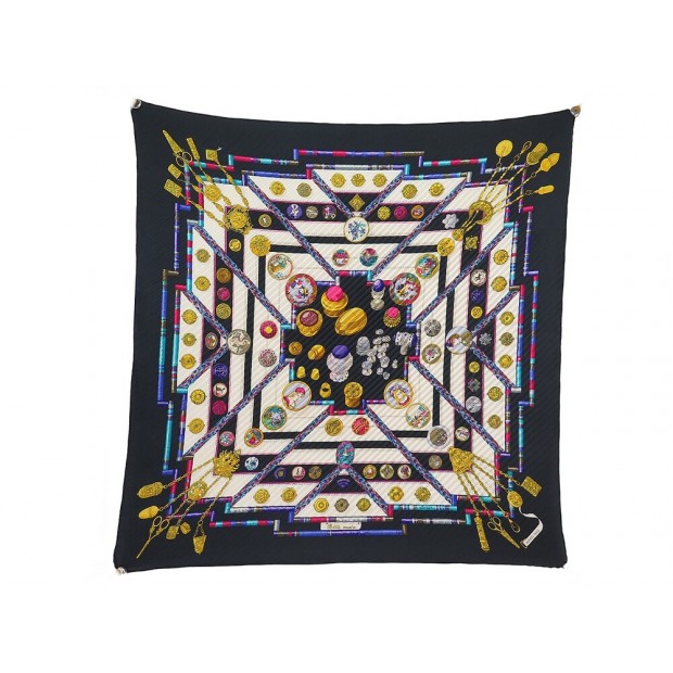 NEUF FOULARD HERMES PETITE MAIN CATHY LATHAM CARRE PLISSE SOIE SILK SCARF 460€