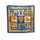 NEUF VINTAGE FOULARD HERMES PERSONA LOIC DUBIGEON SOIE BLEU SILK SCARF 460€