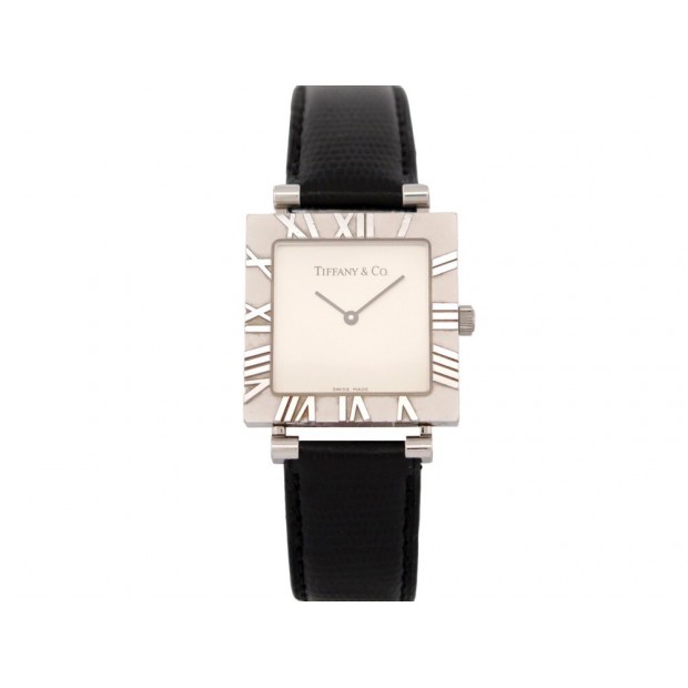 MONTRE TIFFANY & CO ATLAS M3640 CARRE 27 MM QUARTZ ARGENT 925 SILVER WATCH 2200€