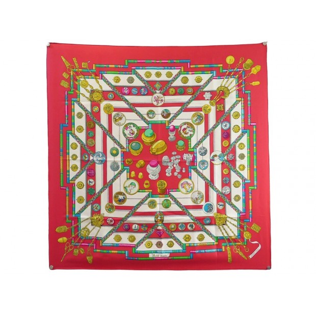 FOULARD HERMES PETITE MAIN CATHY LATHAM CARRE 90 SOIE ROSE PINK SILK SCARF 495€