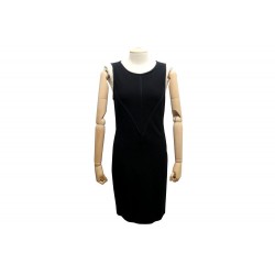 ROBE DROITE FENDI FD6847 44 IT 38 40 M FR EN LAINE NOIR BLACK WOOL DRESS 950€