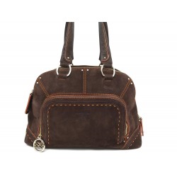 Lancel (Paris) Adjani Ostrich Leather Brown Shoulder Bag