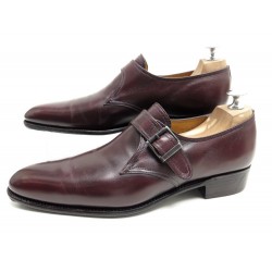 CHAUSSURES JM WESTON 529 6.5D 40.5 MOCASSINS A BOUCLE CUIR BORDEAUX SHOES 760€