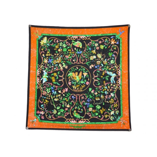 FOULARD HERMES PIERRES D ORIENT ET D OCCIDENT PAUWELS 90 SOIE ORANGE SCARF 495€