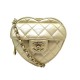 SAC A MAIN CHANEL POCHETTE MINI COEUR CHAINE ATTRIBUTS CHAMPAGNE PM CLUTCH BAG