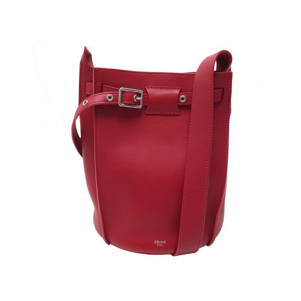 NEUF SAC A MAIN CELINE SEAU BIG BAG CUIR ROUGE BANDOULIERE PURSE HAND BAG 2000€