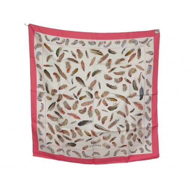 NEUF FOULARD HERMES PLUMES HENRI DE LINARES CARRE 90 EN SOIE SILK SCARF 460€