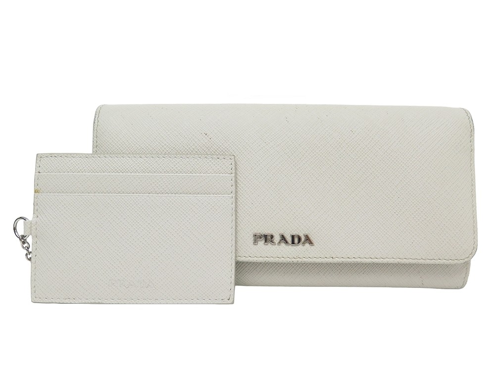 Prada saffiano 2025 cuir leather wallet