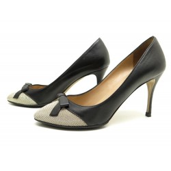 CHAUSSURES VALENTINO ESCARPINS 40.5 EN STRASS & CUIR NOIR BLACK PUMPS SHOES