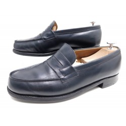 CHAUSSURES JM WESTON MOCASSINS 180 7E 41.5 EN CUIR BLEU BLUE LOAFERS SHOES 575€