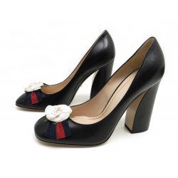 NEUF CHAUSSURES GUCCI 453358 42 IT 42.5 ESCARPINS CUIR NOIR BOITE SAC SHOES 650€