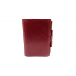 PORTE AGENDA HERMES COUVERTURE EN CUIR BOX BORDEAUX STYLO PORTE MINES EN ARGENT