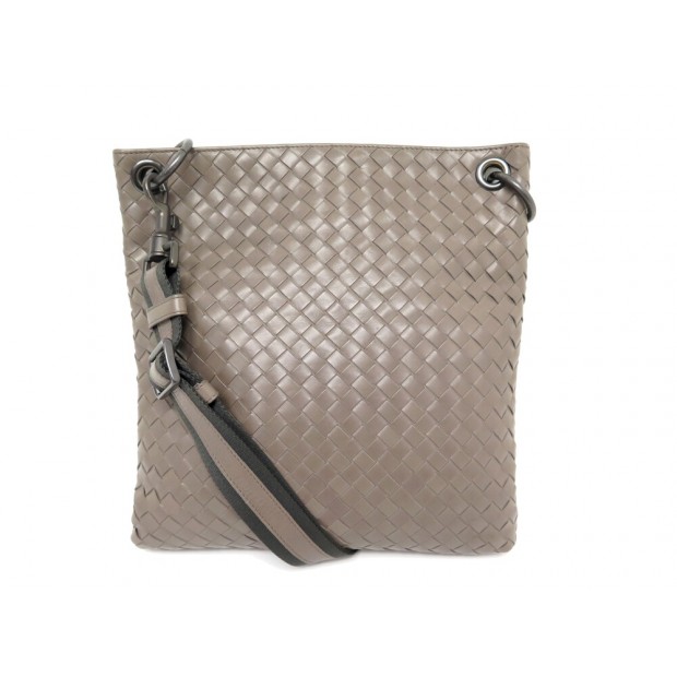 SAC A MAIN BOTTEGA VENETA INTRECCIATO 172736 CUIR TAUPE BANDOULIERE BAG 1900€