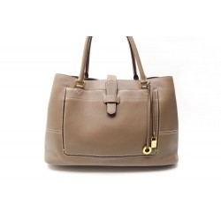 SAC A MAIN LORO PIANA BELLEVUE ODESSA CUIR GAINE TAUPE 