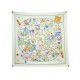 FOULARD HERMES LE JEU DES PETITS BONHEURS SYNES 90 SOIE ECRU BOITE SCARF 460€