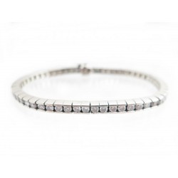 BRACELET EN OR BLANC 14K 21.4GR LIGNE DE 56 DIAMANTS 3.9CT DIAMONDS GOLD JEWEL