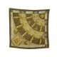 FOULARD HERMES CLIQUETIS JULIA ABADIE CARRE 90 SOIE MARRON SILK SCARF BOITE 495€