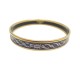 BRACELET HERMES EMAIL FIN IMPRIME MOSAIQUE 23 CM METAL DORE ENAMEL BANGLE 440€