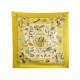 FOULARD HERMES OMBRELLES ET PARAPLUIES PAR H. DE WATRIGANT SOIE JAUNE SCARF 495€