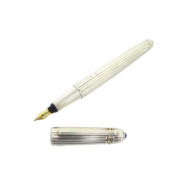 VINTAGE STYLO PLUME CARTIER PASHA CARTOUCHES PLAQUE ARGENT FOUNTAIN PEN 900€