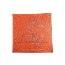 NEUF FOULARD HERMES CHEVAL DE LEGENDE EMERY 2010 CARRE EN SOIE ORANGE SCARF 350€