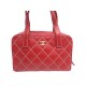 NEUF SAC A MAIN CHANEL BOWLER WILD STITCH CUIR ROUGE MATELASSE BAG PURSE 6500€