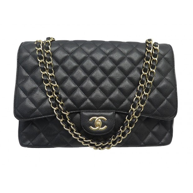 SAC A MAIN CHANEL MAXI CLASSIQUE JUMBO TIMELESS CUIR CAVIAR MATELASSE BAG 11100€