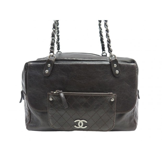 SAC A MAIN CHANEL BOWLING POCKET IN THE CITY CUIR CAVIAR HAND BAG PURSE 5500€