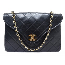 VINTAGE SAC A MAIN CHANEL TIMELESS CUIR MATELASSE NOIR BANDOULIERE BAG 5400€