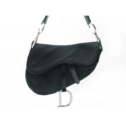 SAC A MAIN CHRISTIAN DIOR SADDLE TOILE NOIR 