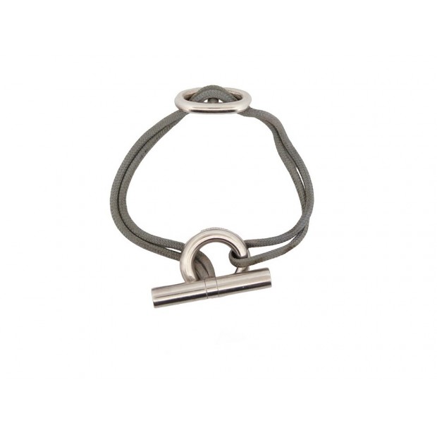 BRACELET HERMES SKIPPER EN ARGENT MASSIF 925 + CORDON 15CM SILVER JEWELRY 350€