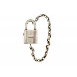 VINTAGE PORTE CLES HERMES CADENAS GAETAN DE PERCON EN ARGENT 925 SILVER PADLOCK