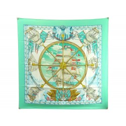 NEUF FOULARD HERMES VIVE LE VENT BOURTHOUMIEUX CARRE 90 SOIE NEW SILK SCARF 495€