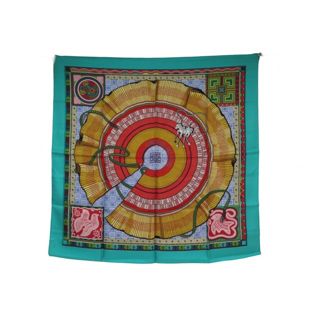 NEUF FOULARD HERMES CENT PLIS DES MIAO CARRE 90 CM EN SOIE SILK SCARF NEW 495€