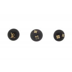 NEUF LOT DE 3 BOUCLES D'OREILLES LOUIS VUITTON PUCE SYLVANIA LV BOIS WOOD 420€