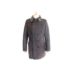 MANTEAU LONG LA CANADIENNE ARTICO 48 M BLOUSON EN PEAU LAINEE GRIS COAT 2390€