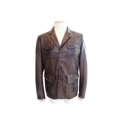 BLOUSON MATCHLESS XL EN CUIR MARRON 