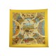 NEUF FOULARD HERMES TANZANIE ROBERT DALLET CARRE 90 SOIE JAUNE SILK SCARF 495€