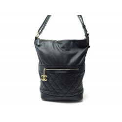 SAC A MAIN CHANEL HOBO A57966 SEAU EN CUIR CAVIAR MATELASSE NOIR HAND BAG 5500€