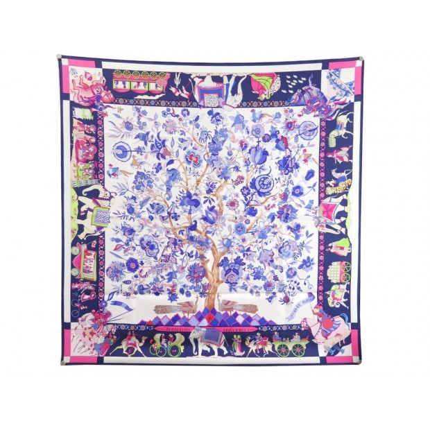 NEUF FOULARD HERMES FANTAISIES INDIENNES LOIC DUBIGEON CARRE 90 SOIE SCARF 495€