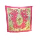 FOULARD HERMES EQUATEUR ROBERT DALLET MOUSSELINE SOIE ROSE CARRE 140 SCARF 1110€