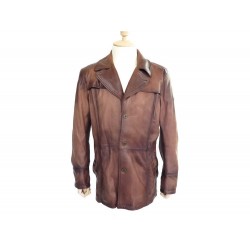 BLOUSON MATCHLESS XL EN CUIR MARRON 