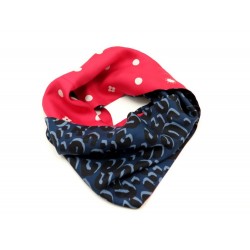 NEUF FOULARD TUBULAIRE LOUIS VUITTON SNOOD LEOPARD BLEU ROUGE SOIE SCARF 280€